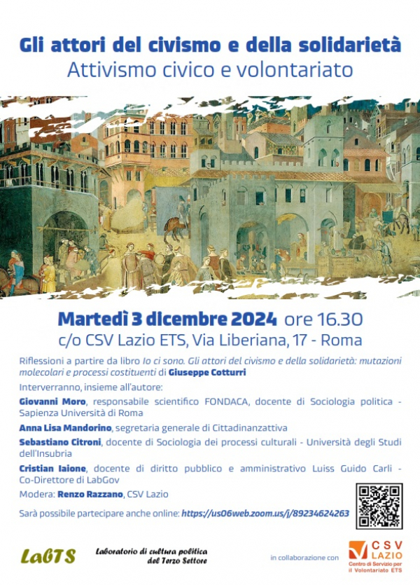 Gli attori del civismo e della solidariet&agrave; - 3 dicembre