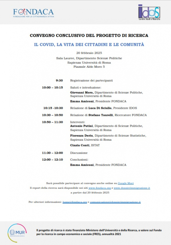 Il Covid, la vita dei cittadini e delle comunit&agrave;
