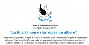 11 maggio 2019 - Corso di Formazione Politica: &ldquo;La libert&agrave; non &egrave; star sopra un albero&rdquo;. Interviene Emma Amiconi su leadership e partecipazione