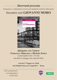 27 maggio Ideerranti: incontro con Giovanni Moro