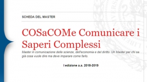 Master in comunicazione delle scienze, dell'economia e del diritto