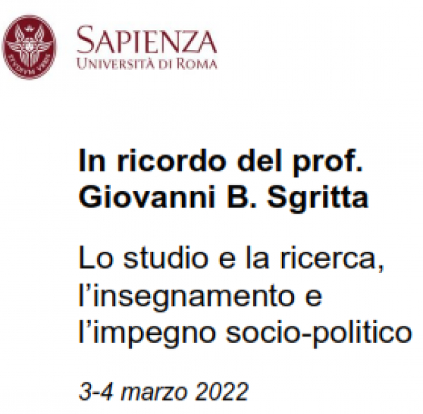 Due giorni a convegno in memoria di Giovanni B. Sgritta